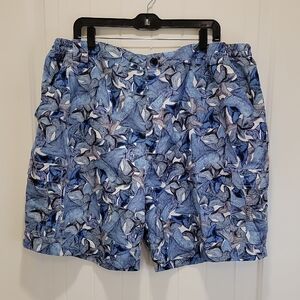 Reel Legends Blue White Board Shorts Swim Size 2XL